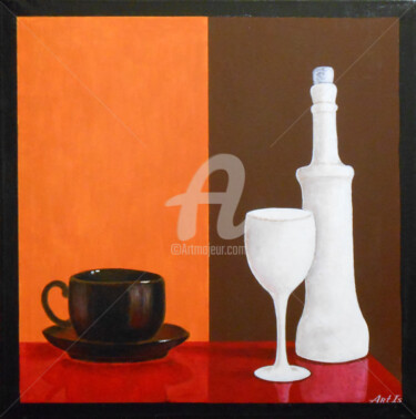 Pittura intitolato ""Cup of Coffee" / S…" da Arthuris, Opera d'arte originale, Olio