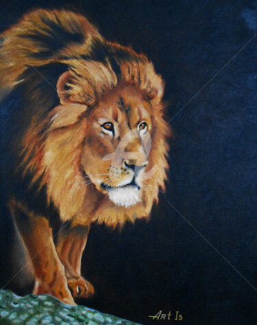 Peinture intitulée ""Lion (VII)" / SOLD" par Arthuris, Œuvre d'art originale, Huile
