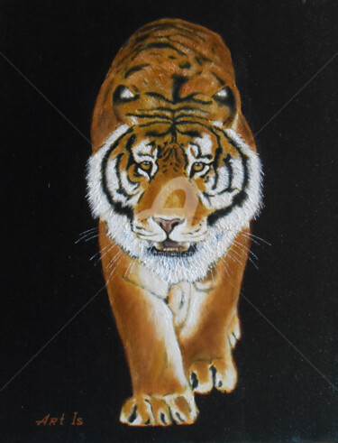 Malerei mit dem Titel ""Tiger (I)" / SOLD" von Arthuris, Original-Kunstwerk, Öl