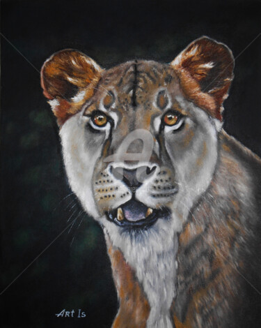 Peinture intitulée ""Lion (VIII)" / SOLD" par Arthuris, Œuvre d'art originale, Huile
