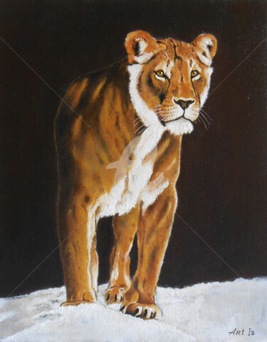 Schilderij getiteld ""Lion (IX)"" door Arthuris, Origineel Kunstwerk, Olie