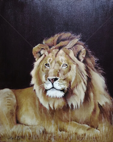 Painting titled ""Lion (X)" / SOLD" by Arthuris, Original Artwork, Oil