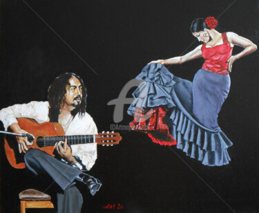 Malerei mit dem Titel ""Flamenco (V)"" von Arthuris, Original-Kunstwerk, Öl