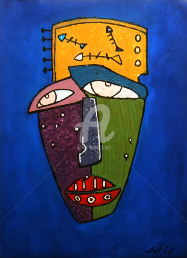 Painting titled ""Mask" / SOLD" by Arthuris, Original Artwork, Oil