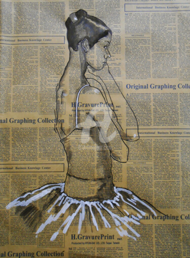 Картина под названием ""Ballerina (X)"" - Arthuris, Подлинное произведение искусства, Чернила