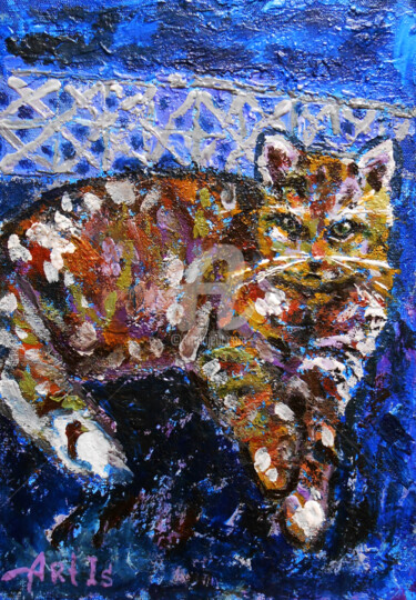 Painting titled ""My kitten"" by Arthuris, Original Artwork, Oil