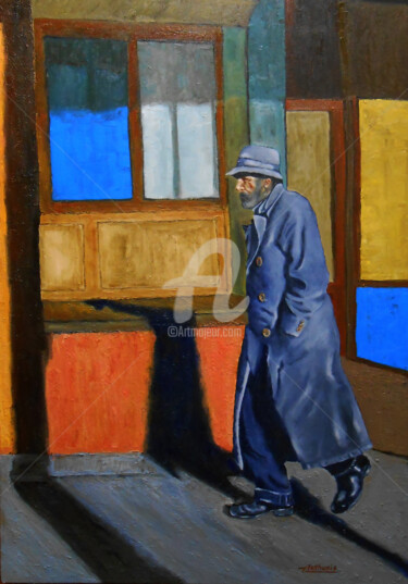 Painting titled ""On an important ma…" by Arthuris, Original Artwork, Oil