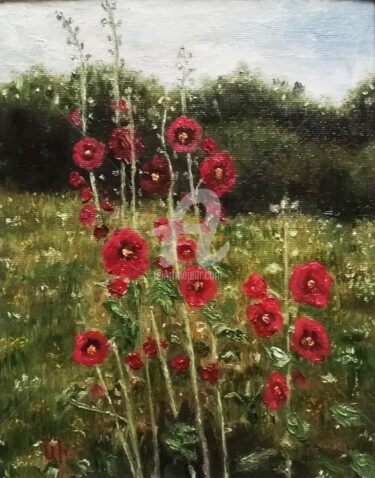 Painting titled ""Wildflowers"" by Arthuris, Original Artwork, Oil