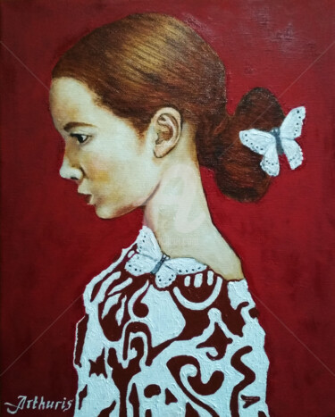Painting titled ""Portrait of a Youn…" by Arthuris, Original Artwork, Oil