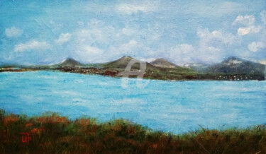 Peinture intitulée ""Azure Coast (III)"" par Arthuris, Œuvre d'art originale, Huile