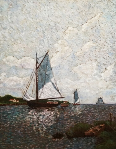 Peinture intitulée ""Sail"" par Arthuris, Œuvre d'art originale, Huile