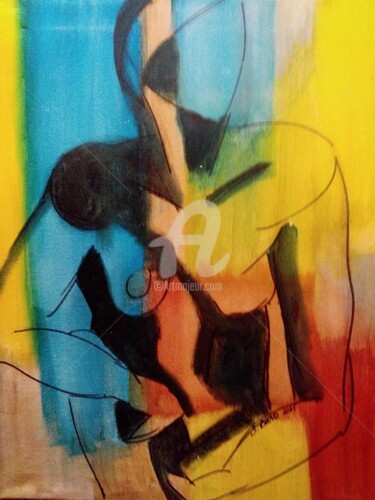 Peinture intitulée "NU 744.jpg" par Sandra Sandra, Œuvre d'art originale, Acrylique
