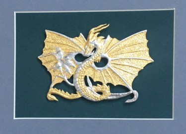 Sculpture intitulée "Дракон" par Sergei Lukianov, Œuvre d'art originale, Métaux