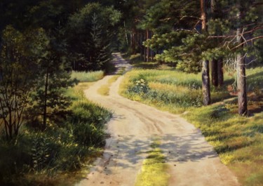 Painting titled "Лесная дорога" by Vlad Safronov, Original Artwork