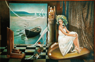 Pintura titulada "Remedios la Bella" por Carlos Salazar, Obra de arte original