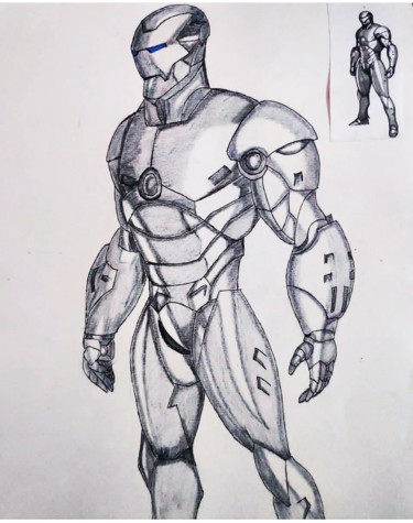 Desenho intitulada "Iron man" por Artified__15, Obras de arte originais, Marcador