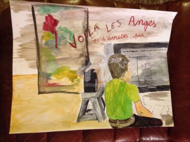 Painting titled "Voilà les anges" by Sarah Artin'S, Original Artwork