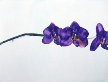Painting titled "The branch of orchid" by Indira Yartsev, Original Artwork, Other