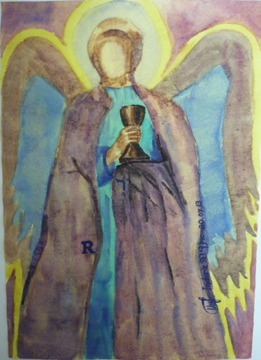 Painting titled "Angel Raphael" by Indira Yartsev, Original Artwork