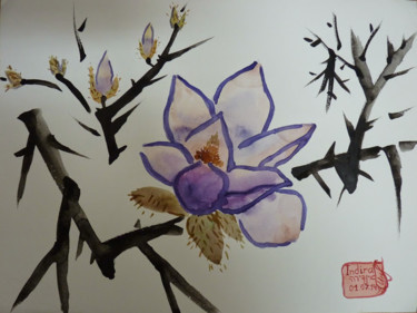 Peinture intitulée "Magnolia," par Indira Yartsev, Œuvre d'art originale