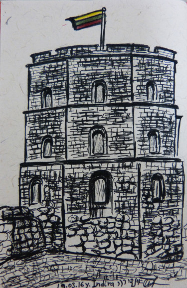 Drawing titled "Gediminas' Tower, V…" by Indira Yartsev, Original Artwork