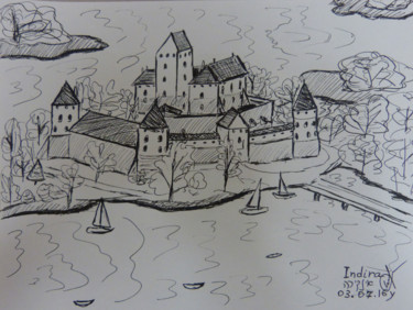 Drawing titled "Trakai Island Castl…" by Indira Yartsev, Original Artwork