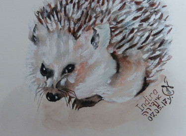 Painting titled "Hedgehog" by Indira Yartsev, Original Artwork