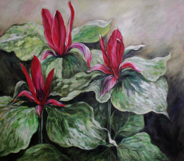 Pintura titulada "Flowers" por Anna Chekushkina, Obra de arte original, Oleo