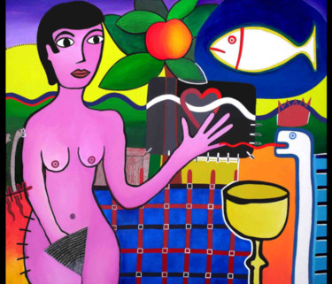 Peinture intitulée "La cotte du graal" par Isabel Pessoa, Œuvre d'art originale