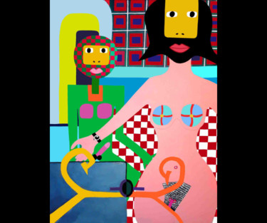 Peinture intitulée "Le Raélien" par Isabel Pessoa, Œuvre d'art originale, Autre