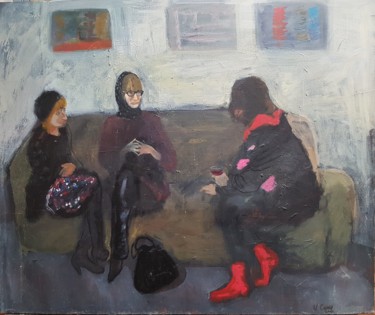 Картина под названием "Talk" - Irina Seller, Подлинное произведение искусства, Масло Установлен на картон