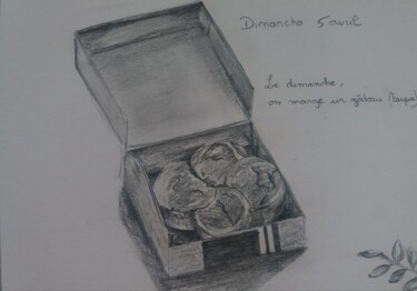 Dessin intitulée "Dimanche...." par Isabelle Tanguy, Œuvre d'art originale, Crayon