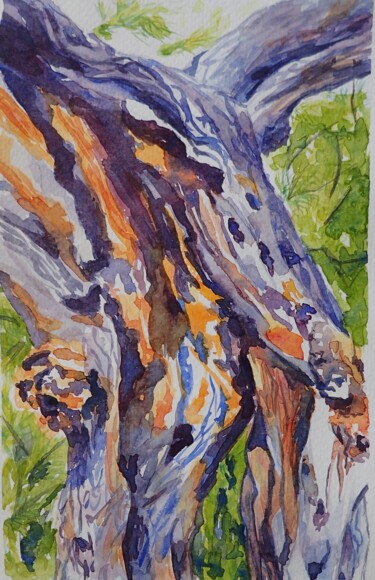 Peinture intitulée "L'arbre-monde (Rich…" par Isabelle Tanguy, Œuvre d'art originale, Aquarelle