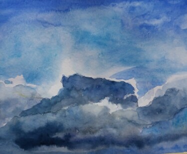 Peinture intitulée "Dévorer le ciel (Pa…" par Isabelle Tanguy, Œuvre d'art originale, Aquarelle