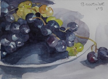 Peinture intitulée "Les raisins de la c…" par Isabelle Tanguy, Œuvre d'art originale, Aquarelle