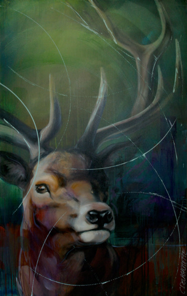 Malerei mit dem Titel "Soul Of The Woods" von C. Delagachette, Original-Kunstwerk, Acryl