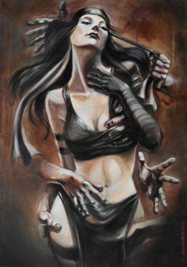 Картина под названием "Electra's Dream - S…" - C. Delagachette, Подлинное произведение искусства, Акрил