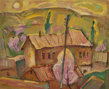 Painting titled "Spring day" by Alexander Abramovich Andreev, Original Artwork, Oil Mounted on Wood Stretcher frame