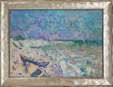 Painting titled "Morning" by Alexander Abramovich Andreev, Original Artwork, Oil Mounted on Wood Stretcher frame