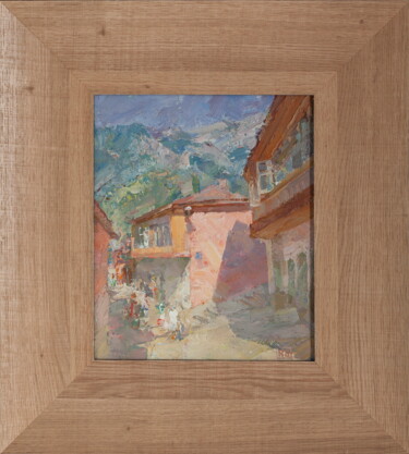 Painting titled "Гурзуфский мотив" by Arsen Abrarovich Rustamov, Original Artwork, Oil Mounted on Wood Stretcher frame