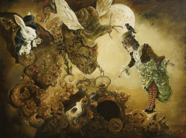 Malarstwo zatytułowany „Alice” autorstwa Yuri Laptev, Oryginalna praca, Olej Zamontowany na Drewniana rama noszy