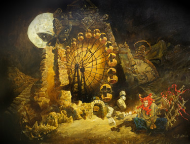 Pintura titulada "Attraction" por Yuri Laptev, Obra de arte original, Oleo Montado en Bastidor de camilla de madera