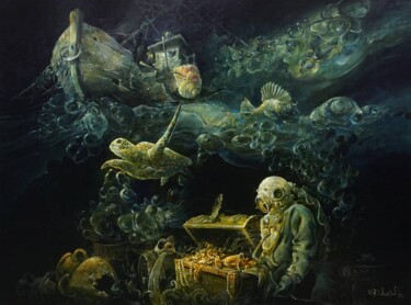 Painting titled "Seeker" by Yuri Laptev, Original Artwork, Oil