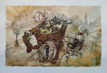 Malarstwo zatytułowany „Five O'clok” autorstwa Yuri Laptev, Oryginalna praca, Akwarela