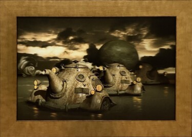 Arte digital titulada "Tea party of Mars r…" por Yuri Laptev, Obra de arte original, Modelado 3D