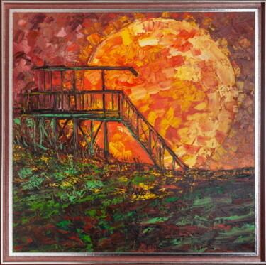 Painting titled ""Sunrise-sunset" (p…" by Sergio Kovalov, Original Artwork, Oil Mounted on Wood Stretcher frame