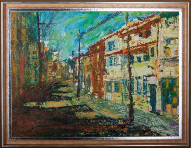 Pittura intitolato "Street. Lisbon" da Sergio Kovalov, Opera d'arte originale, Olio Montato su Telaio per barella in legno