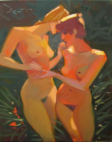 Pintura titulada "Подруги" por Valentina Grigoreva, Obra de arte original, Oleo Montado en Bastidor de camilla de madera