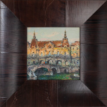 Painting titled "Paris" by Sergey Nikolaevich Rybak, Original Artwork, Oil Mounted on Wood Stretcher frame