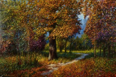 Painting titled "Indian Summer" by Vladislav Metelkin, Original Artwork, Oil